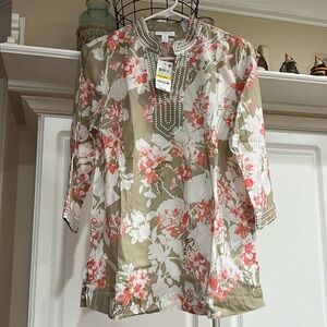 Charter Club Petite Medium 100% cotton tunic NWT